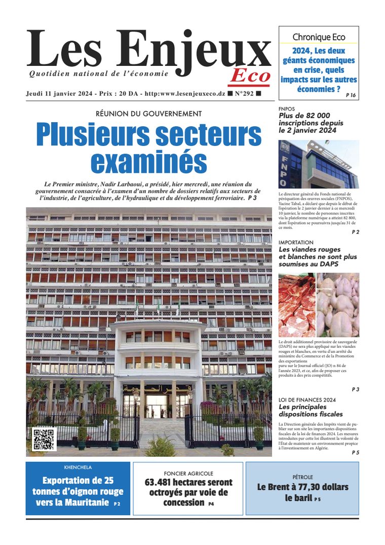 Une du journal Les Enjeux Eco numéro 292
