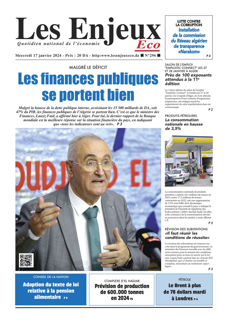 Une du journal Les Enjeux Eco numéro 296