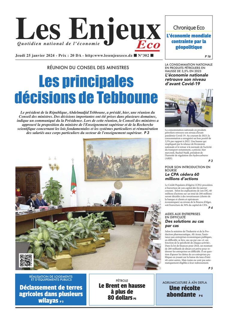 Une du journal Les Enjeux Eco numéro 302