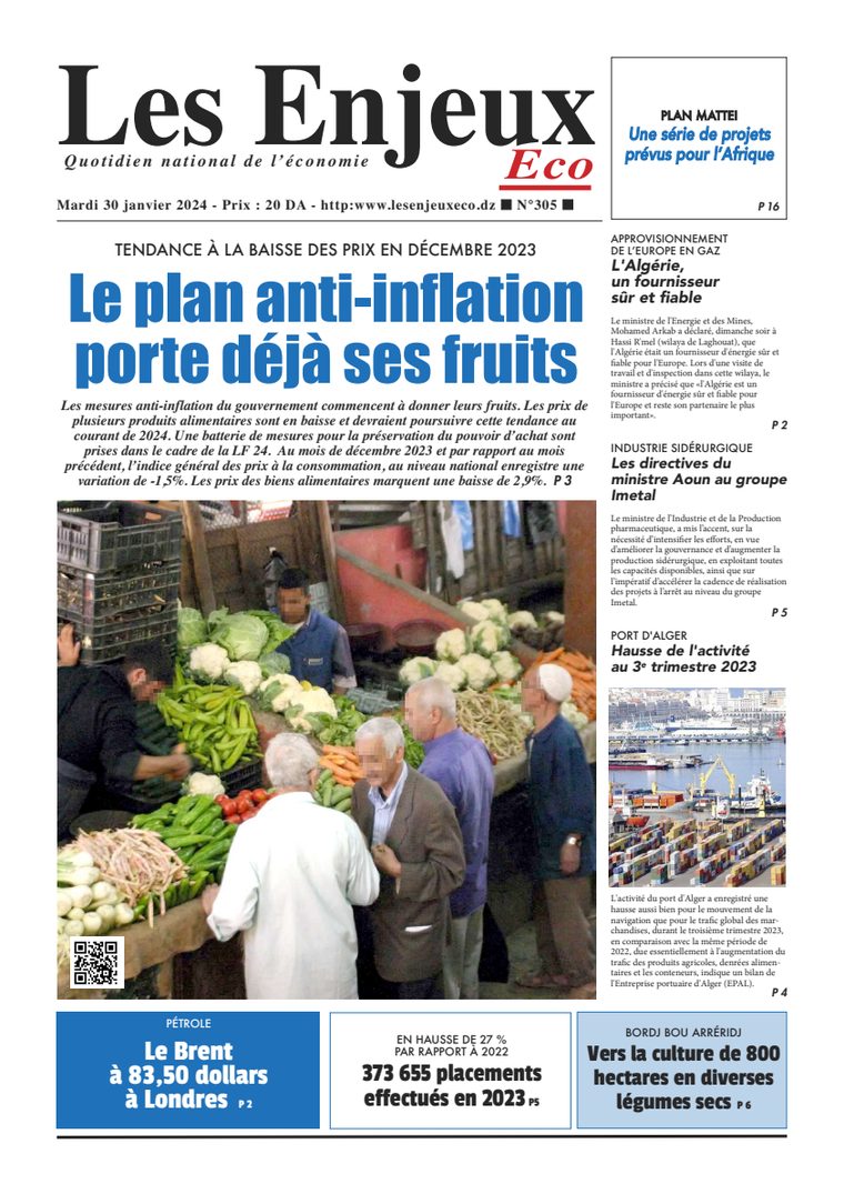 Une du journal Les Enjeux Eco numéro 305