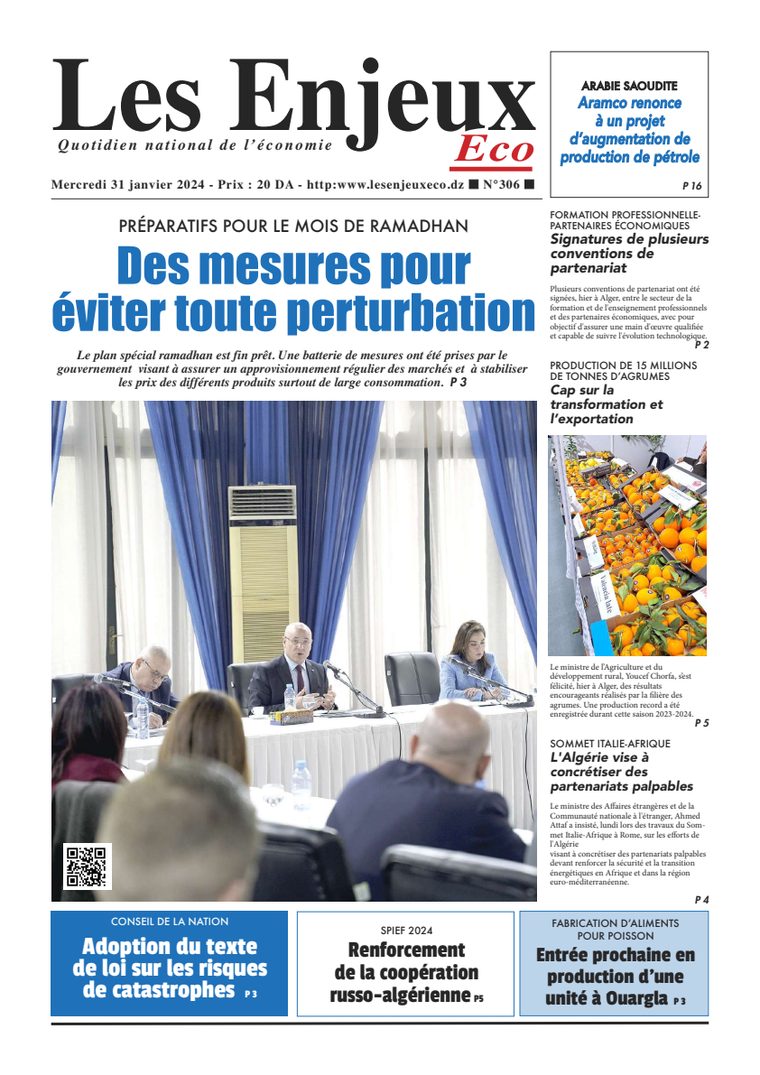 Une du journal Les Enjeux Eco numéro 306