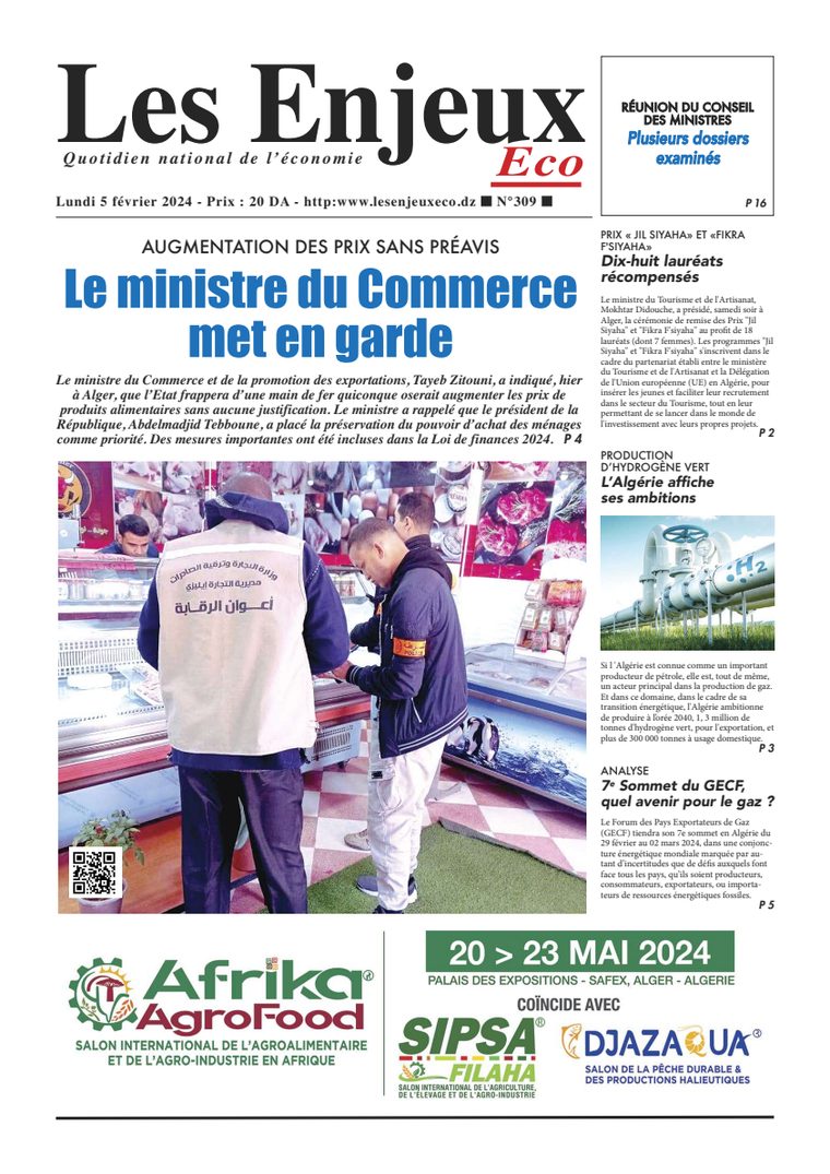 Une du journal Les Enjeux Eco numéro 309