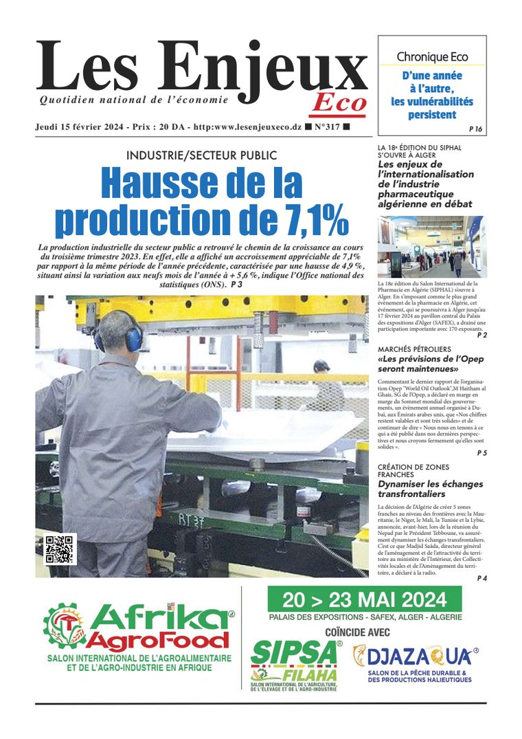Une du journal Les Enjeux Eco numéro 317