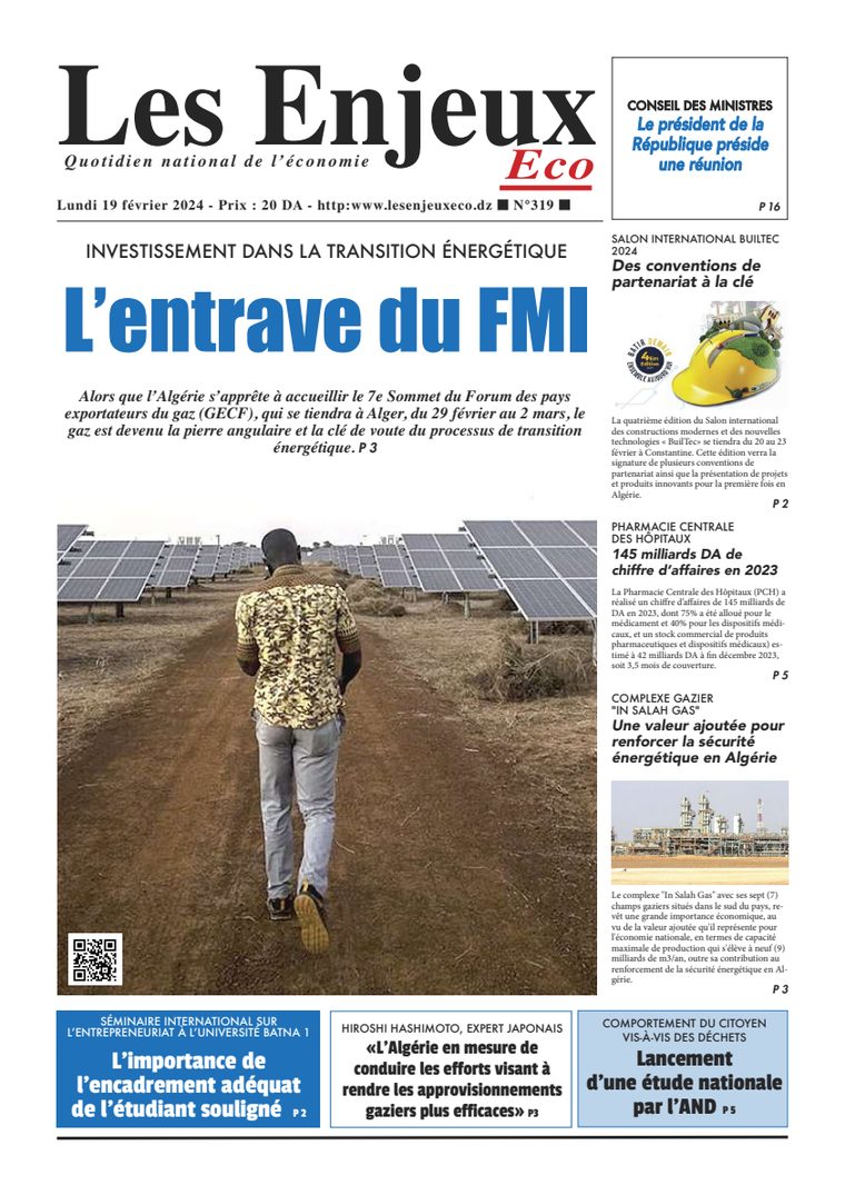Une du journal Les Enjeux Eco numéro 319