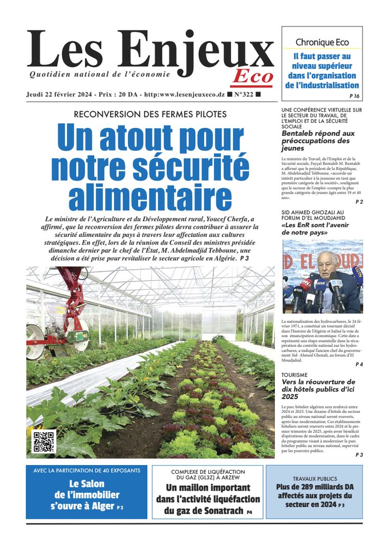 Une du journal Les Enjeux Eco numéro 322