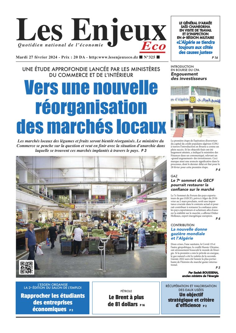 Une du journal Les Enjeux Eco numéro 325