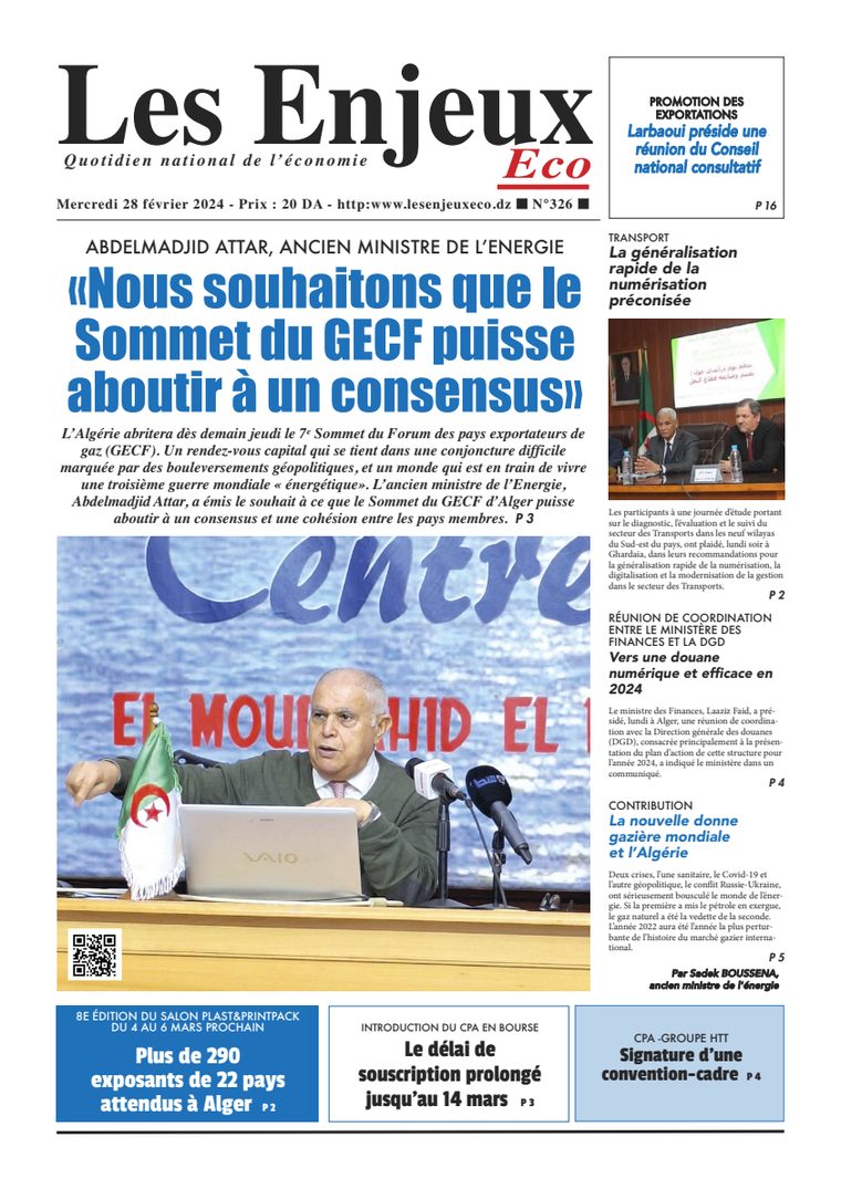 Une du journal Les Enjeux Eco numéro 326