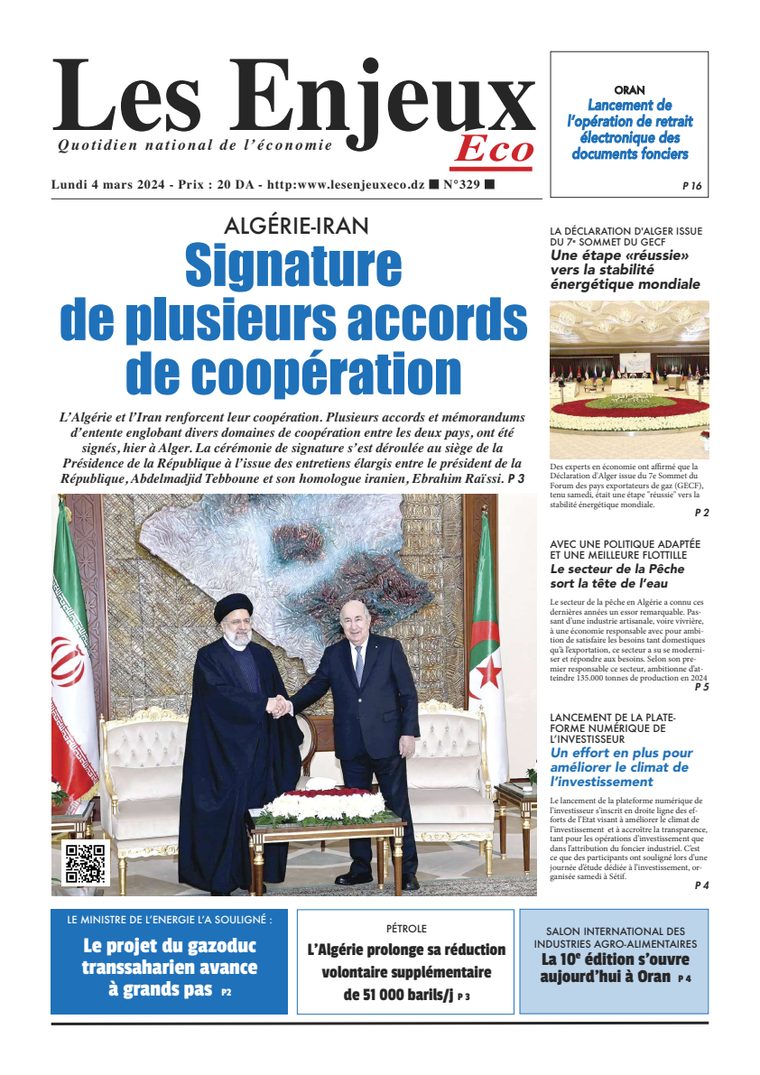 Une du journal Les Enjeux Eco numéro 329