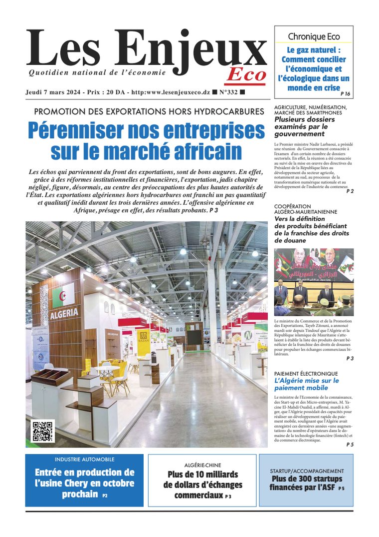 Une du journal Les Enjeux Eco numéro 332