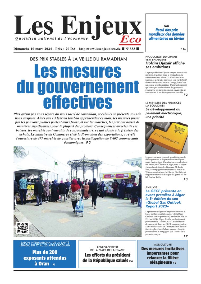 Une du journal Les Enjeux Eco numéro 333