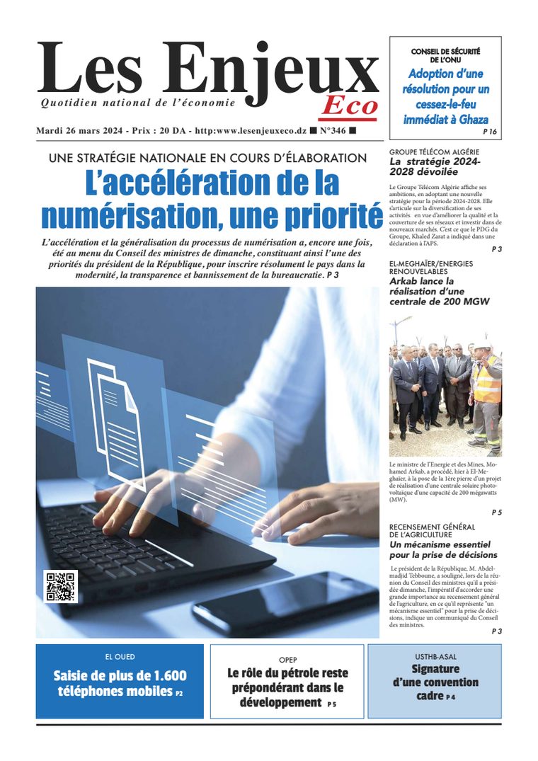 Une du journal Les Enjeux Eco numéro 345