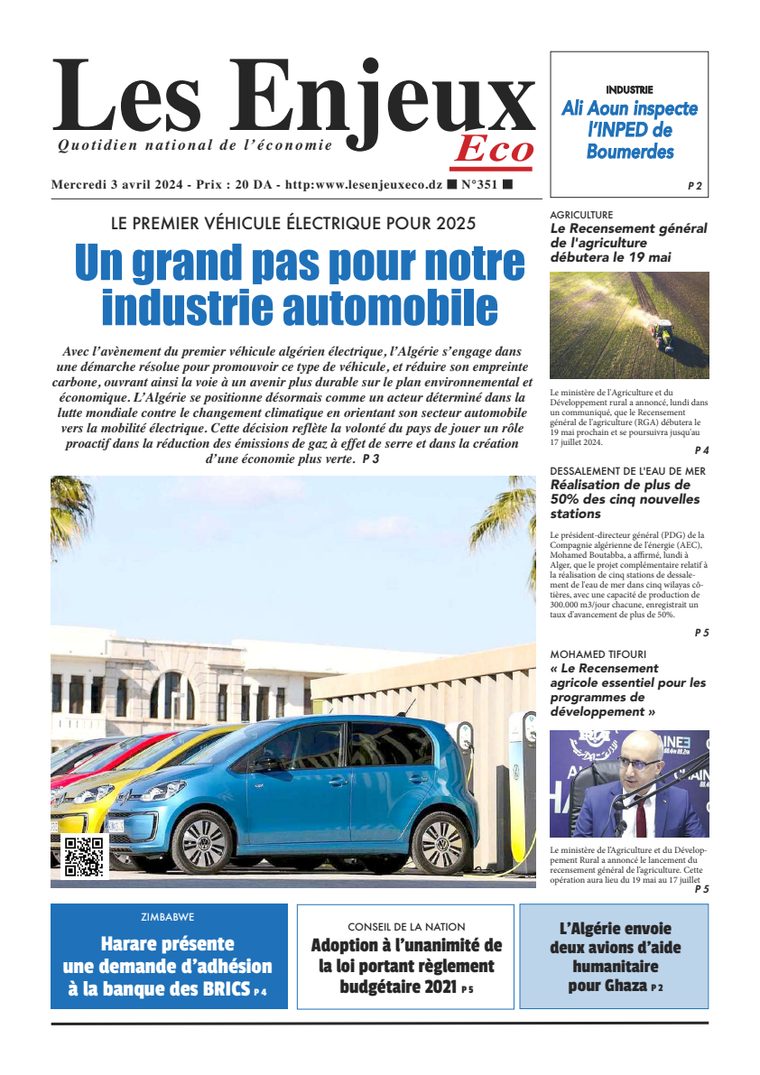 Une du journal Les Enjeux Eco numéro 351