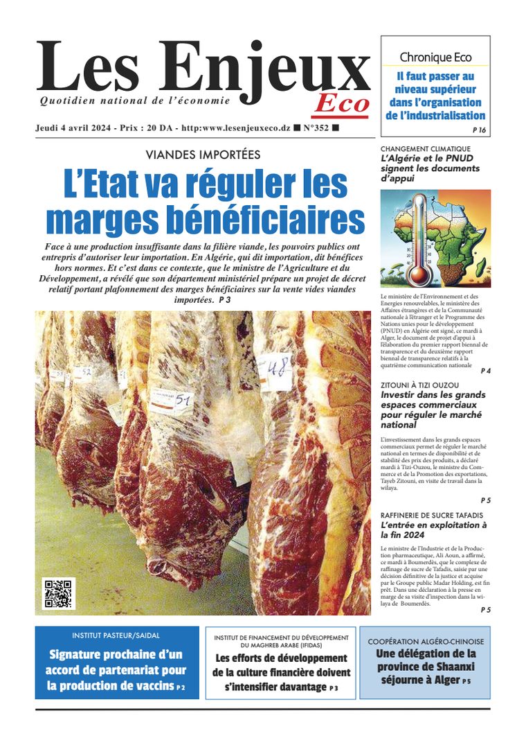 Une du journal Les Enjeux Eco numéro 352