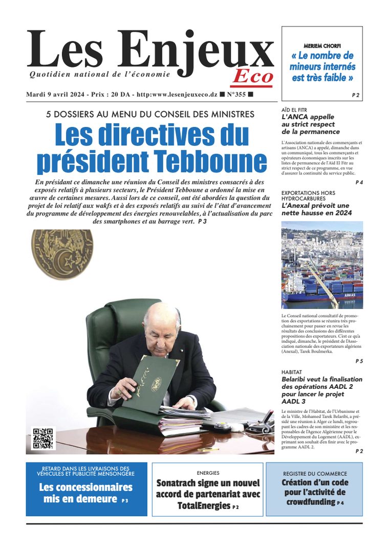Une du journal Les Enjeux Eco numéro 355