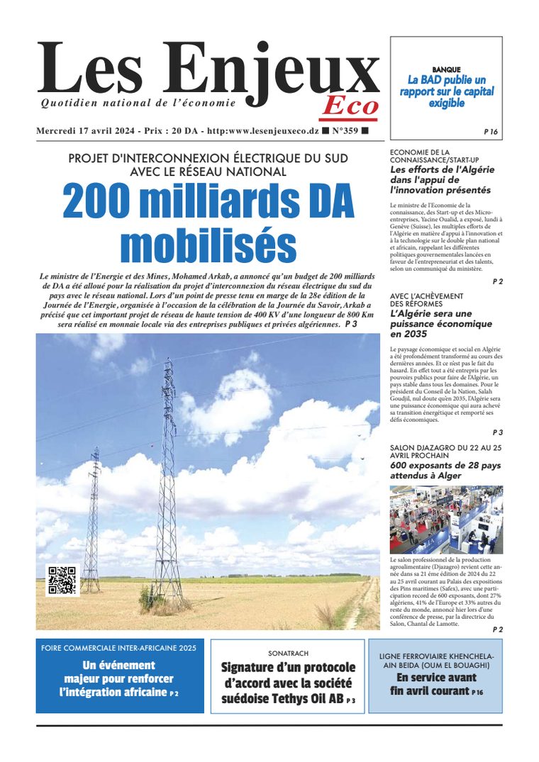 Une du journal Les Enjeux Eco numéro 359