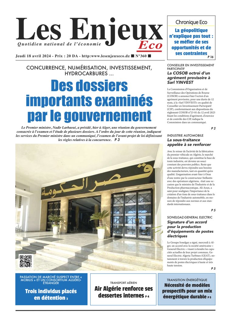 Une du journal Les Enjeux Eco numéro 360