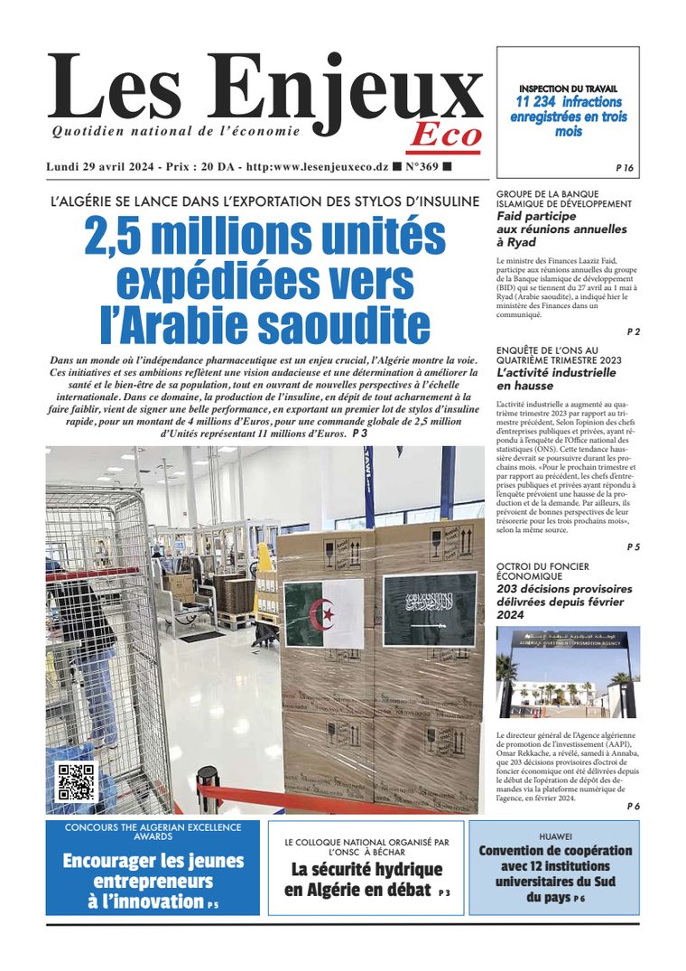 Une du journal Les Enjeux Eco numéro 369