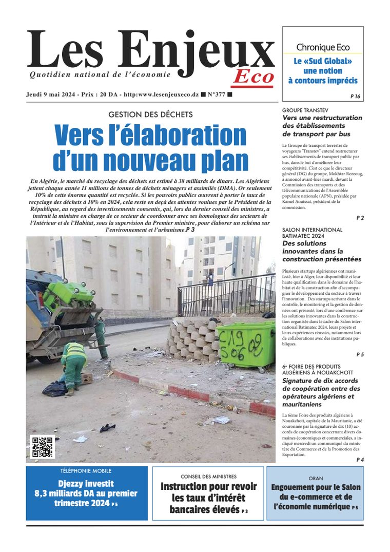 Une du journal Les Enjeux Eco numéro 377