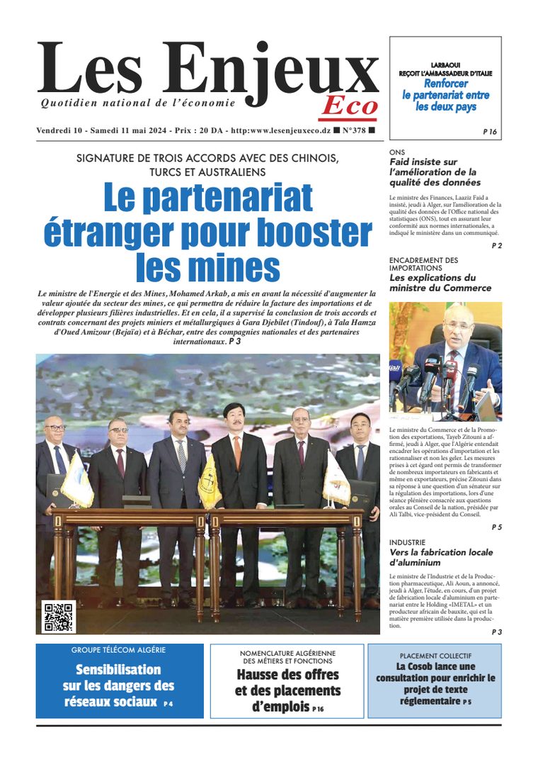 Une du journal Les Enjeux Eco numéro 378