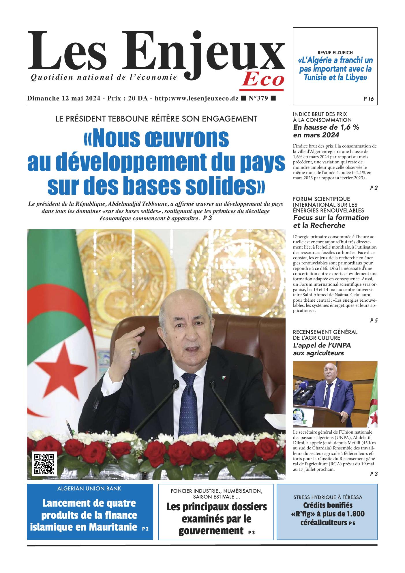 Une du journal Les Enjeux Eco numéro 379