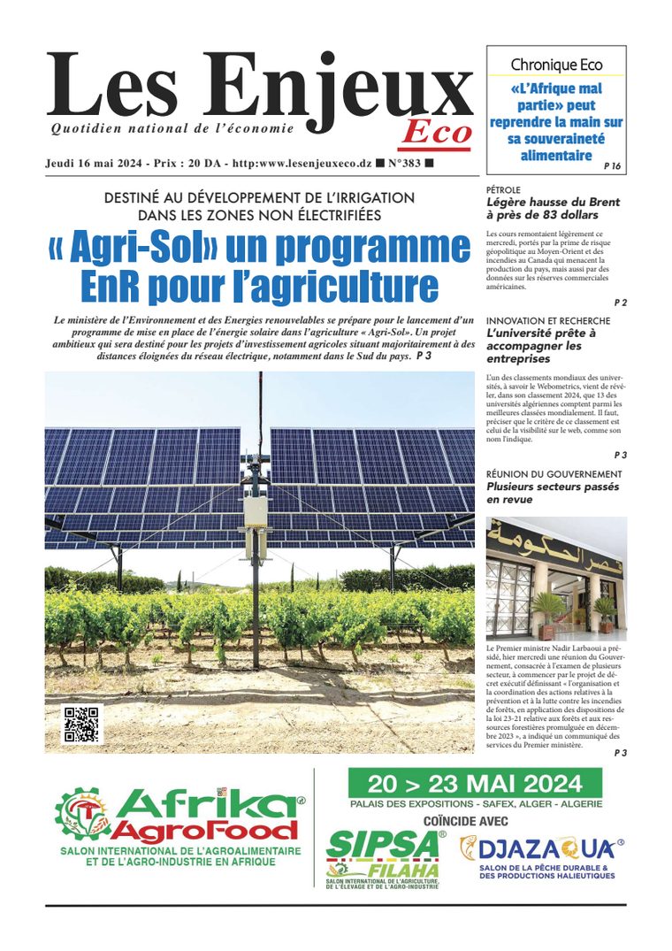 Une du journal Les Enjeux Eco numéro 383
