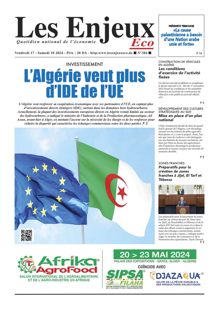 Une du journal Les Enjeux Eco numéro 384