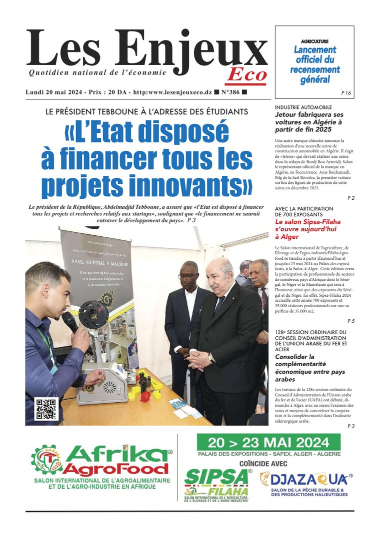 Une du journal Les Enjeux Eco numéro 386