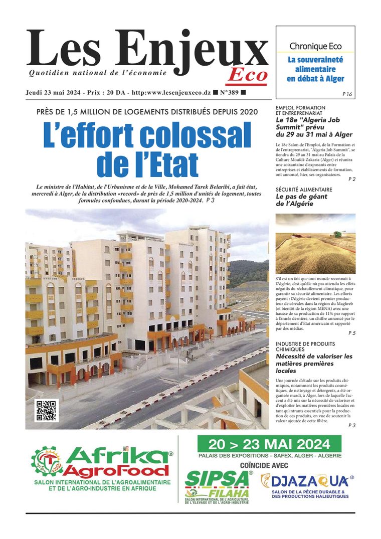 Une du journal Les Enjeux Eco numéro 389