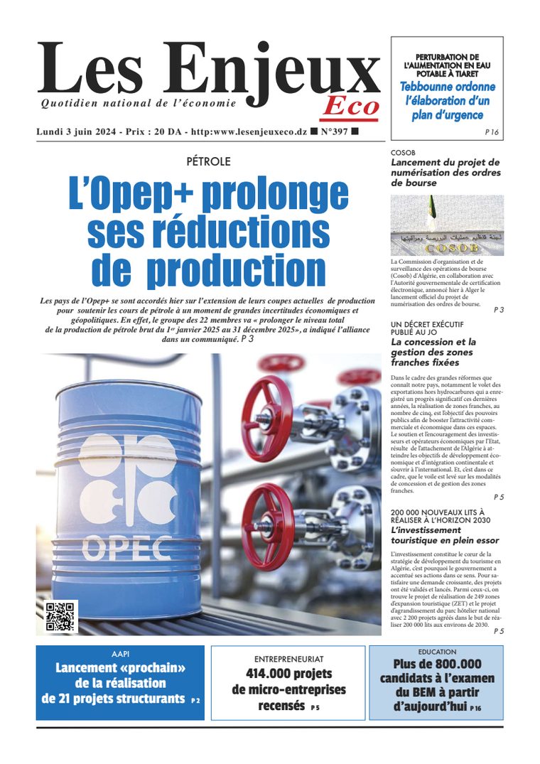 Une du journal Les Enjeux Eco numéro 397