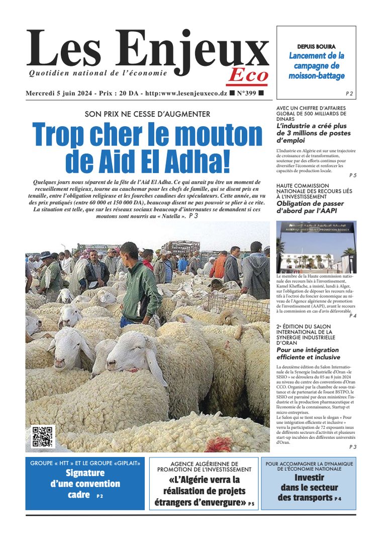 Une du journal Les Enjeux Eco numéro 399