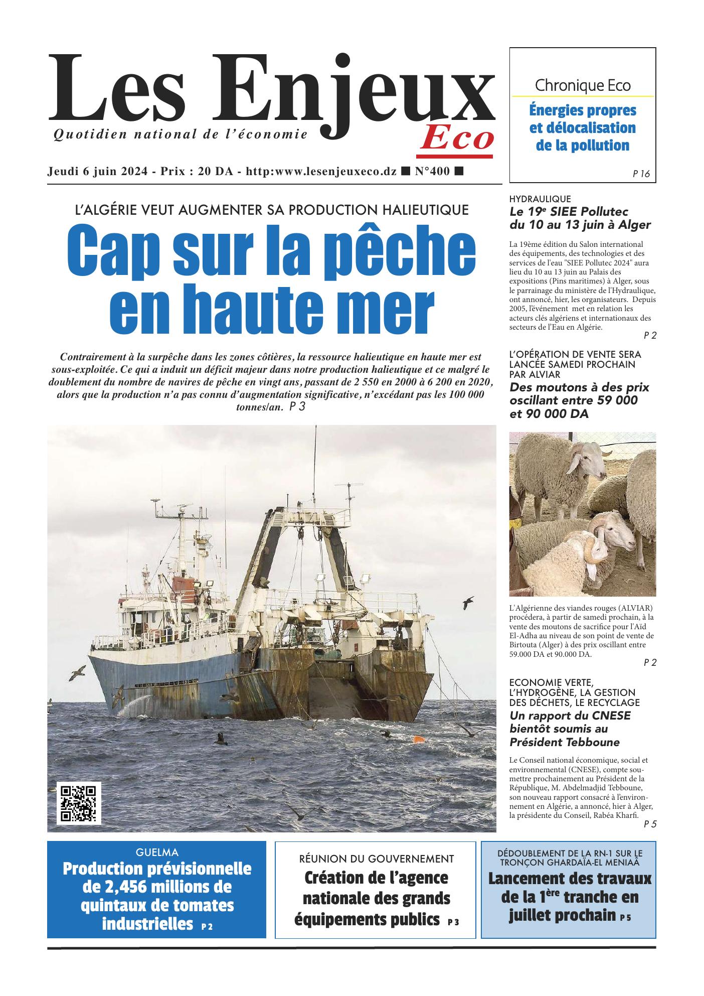 Une du journal Les Enjeux Eco numéro 400