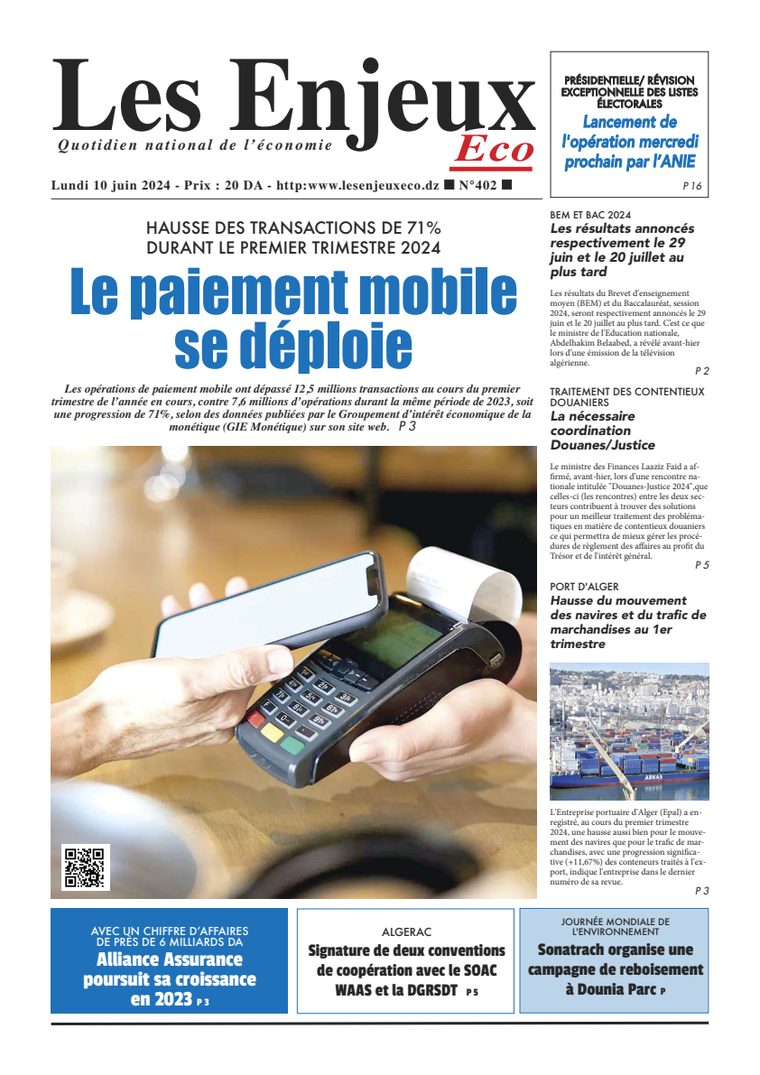 Une du journal Les Enjeux Eco numéro 402