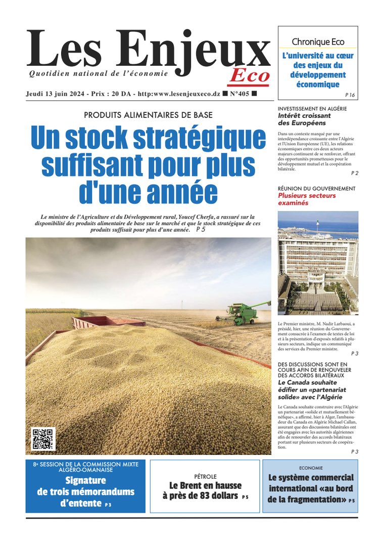 Une du journal Les Enjeux Eco numéro 405