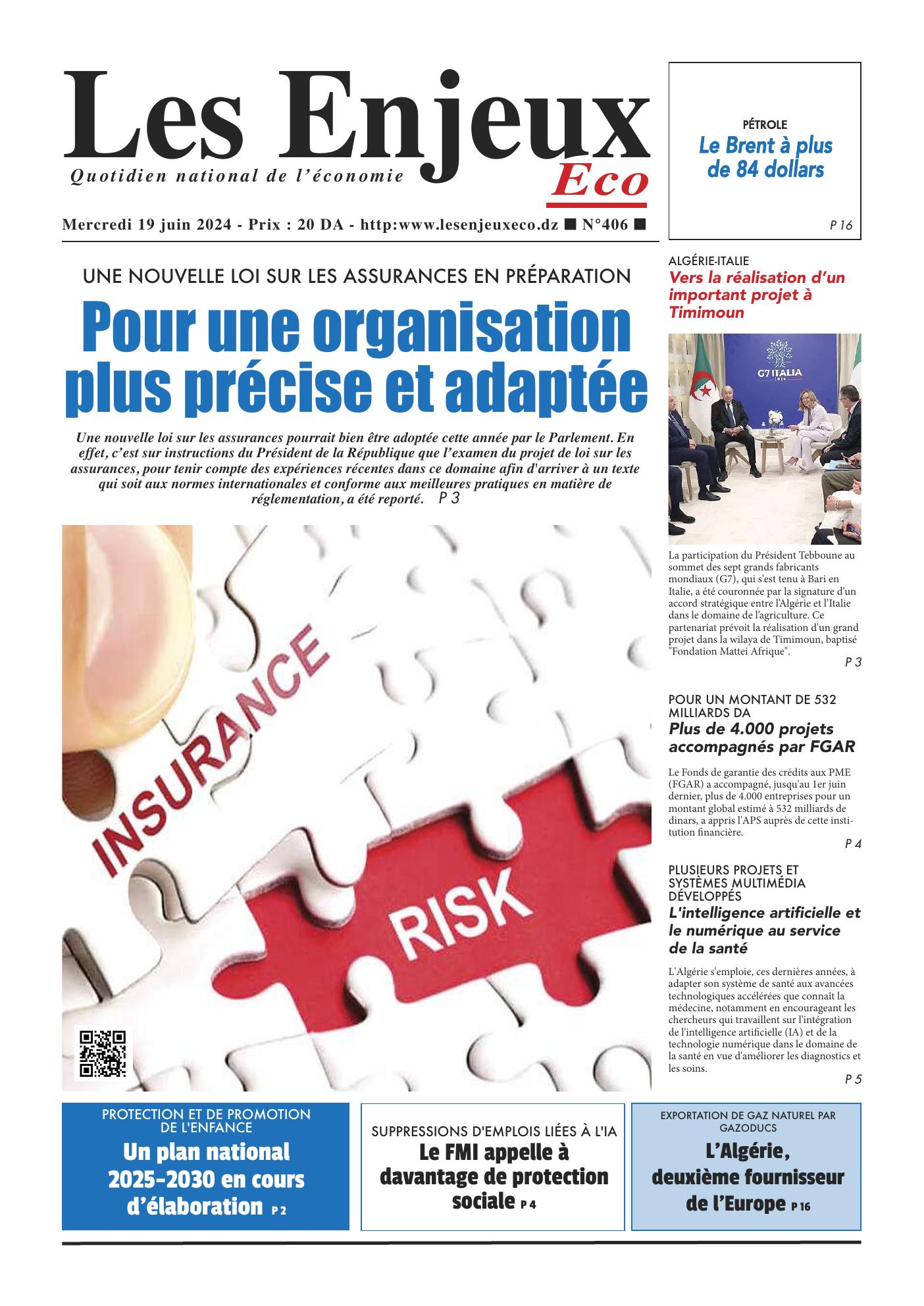 Une du journal Les Enjeux Eco numéro 406