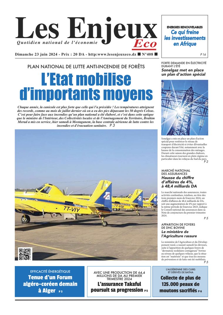 Une du journal Les Enjeux Eco numéro 408