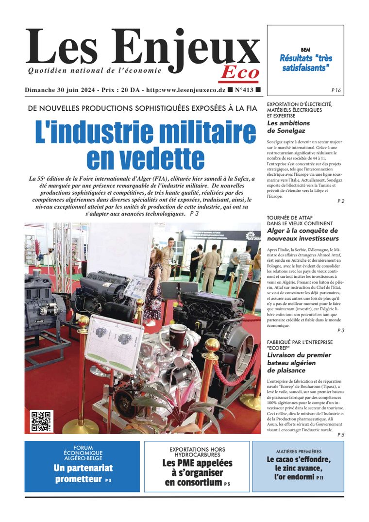 Une du journal Les Enjeux Eco numéro 413