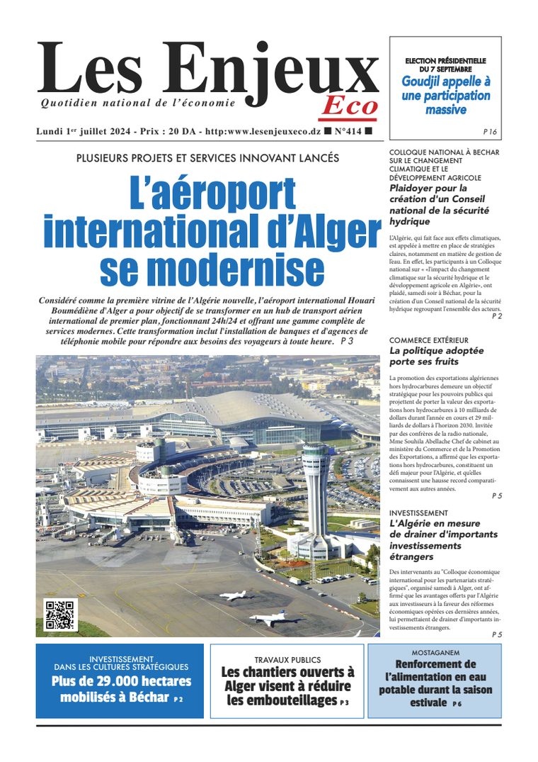 Une du journal Les Enjeux Eco numéro 414
