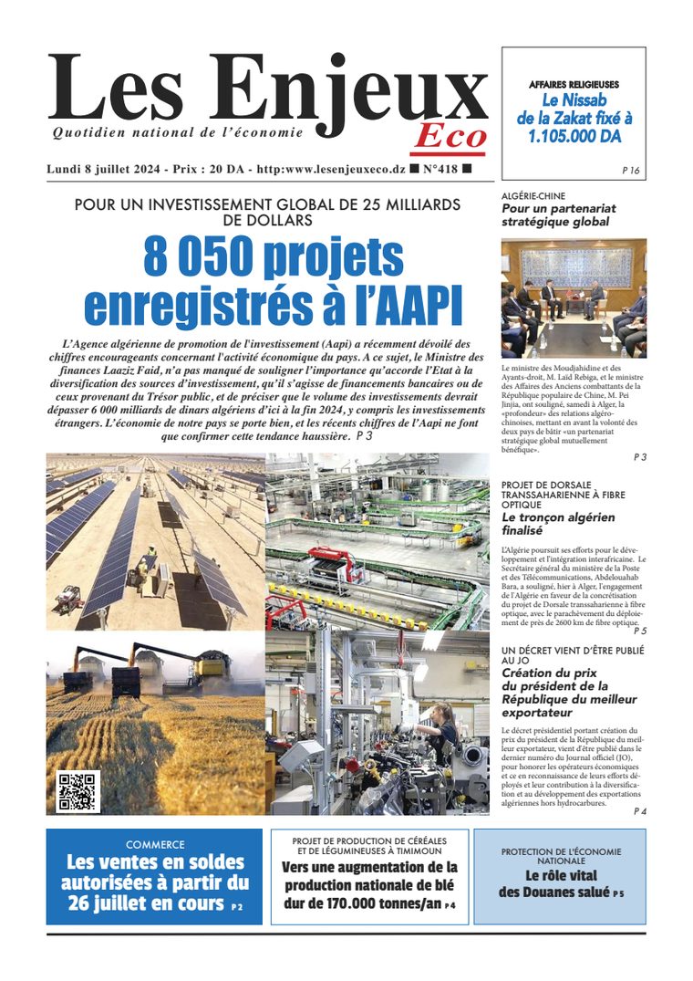 Une du journal Les Enjeux Eco numéro 418