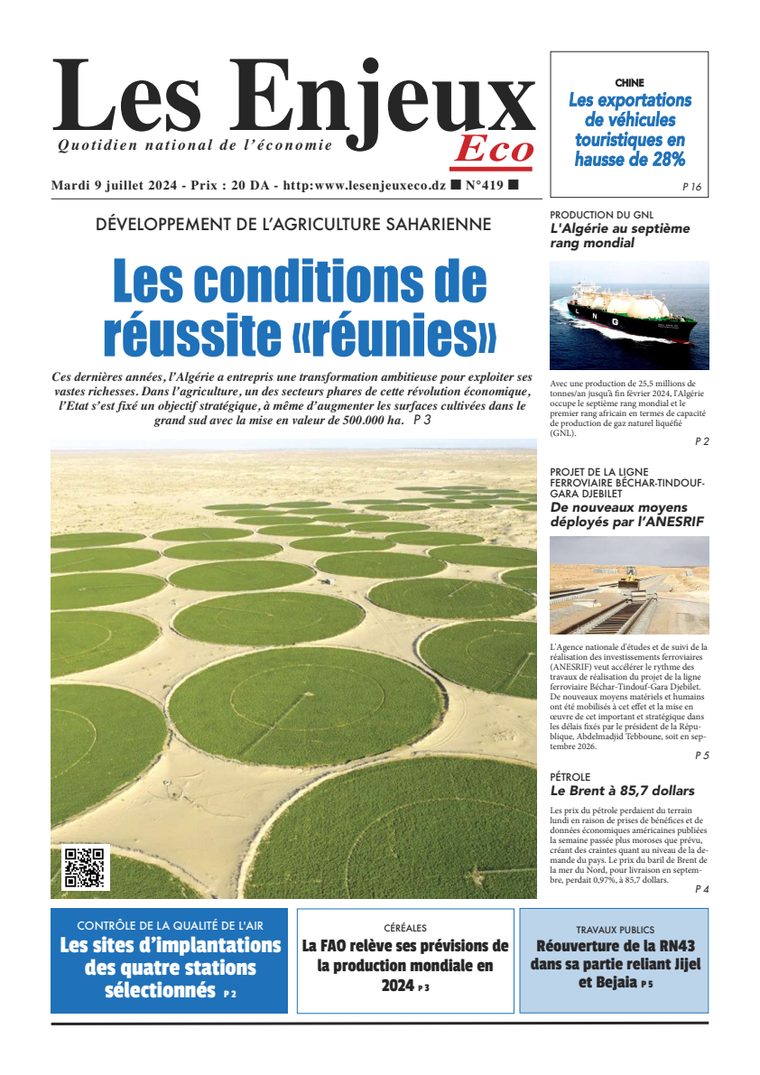 Une du journal Les Enjeux Eco numéro 419