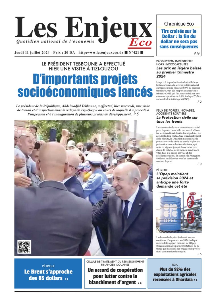 Une du journal Les Enjeux Eco numéro 421