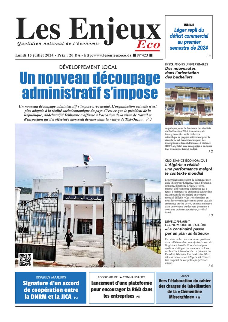 Une du journal Les Enjeux Eco numéro 423