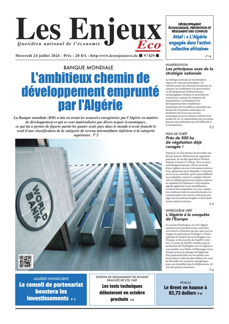 Une du journal Les Enjeux Eco numéro 429