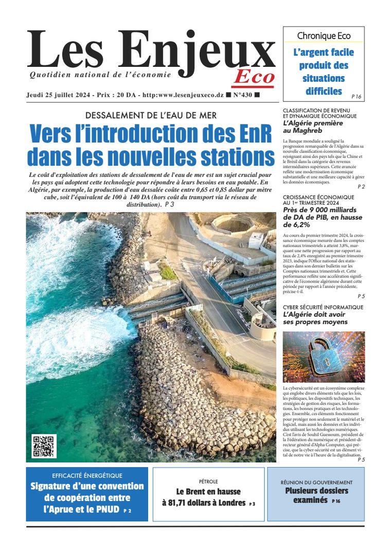 Une du journal Les Enjeux Eco numéro 430