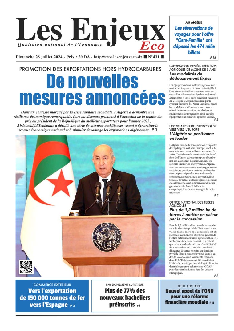 Une du journal Les Enjeux Eco numéro 431