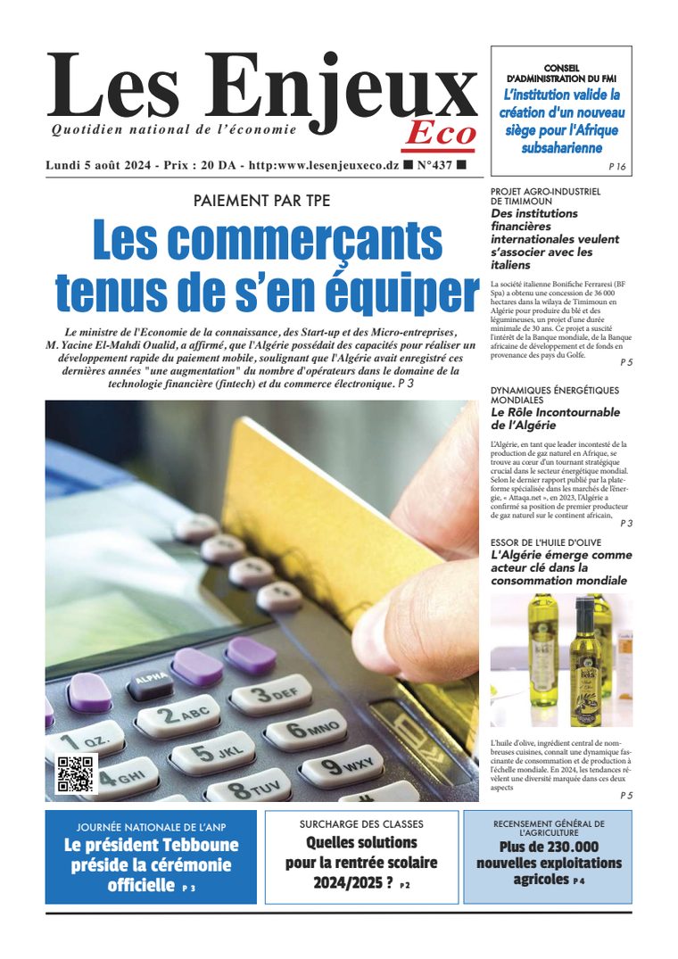 Une du journal Les Enjeux Eco numéro 437