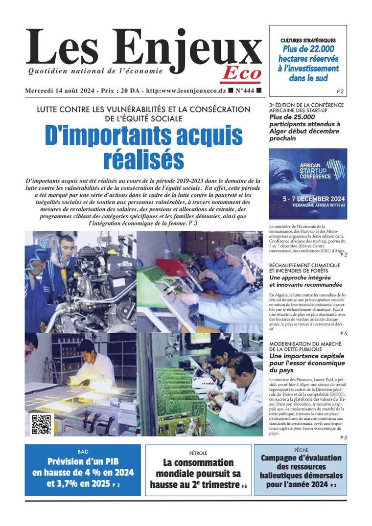 Une du journal Les Enjeux Eco numéro 444