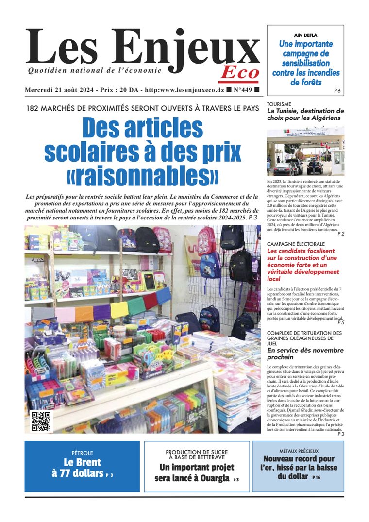 Une du journal Les Enjeux Eco numéro 449