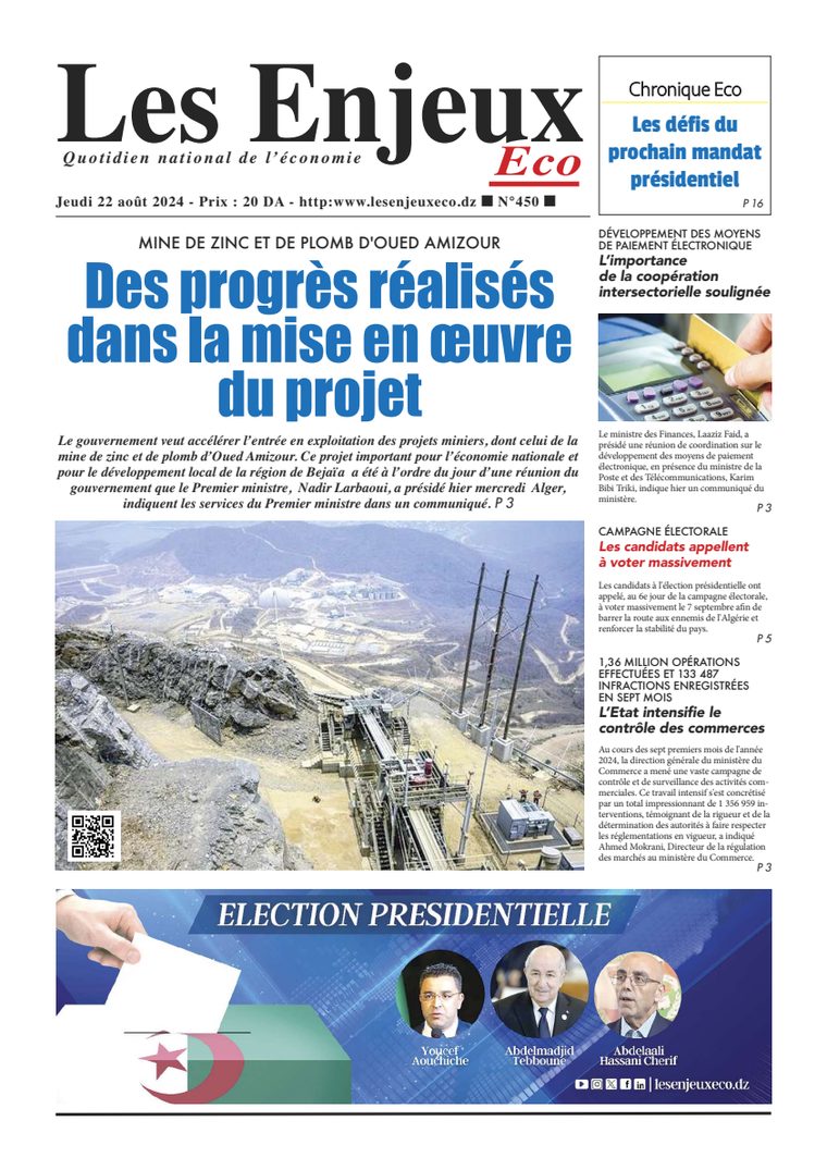 Une du journal Les Enjeux Eco numéro 450