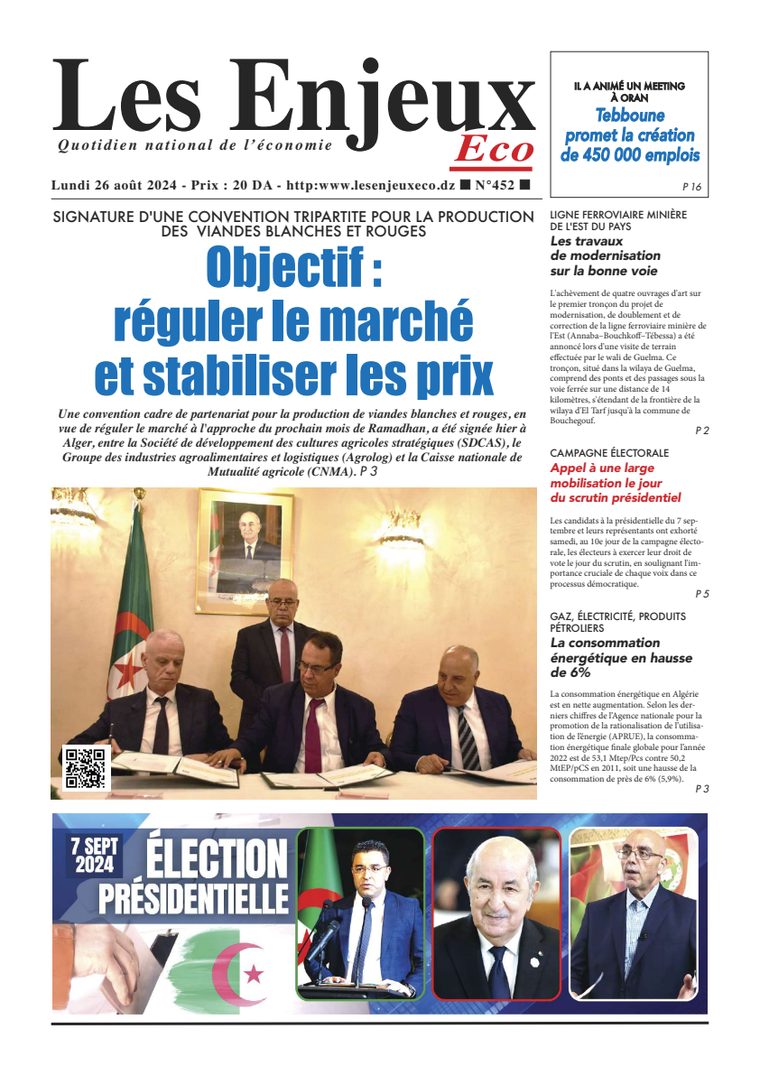 Une du journal Les Enjeux Eco numéro 452