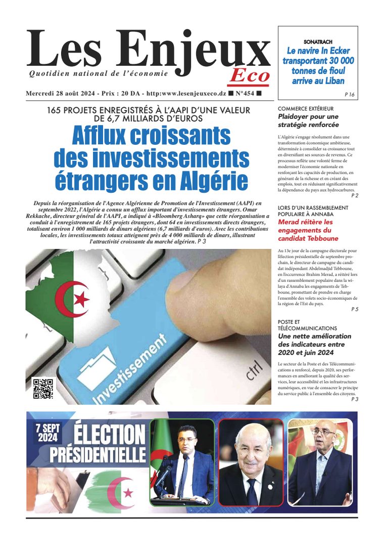 Une du journal Les Enjeux Eco numéro 454